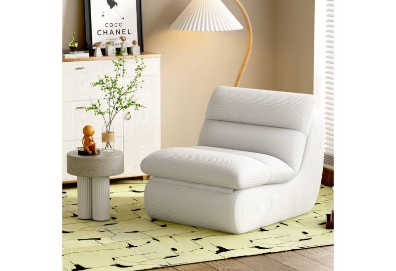 STILVORA Sitzsack Relaxsessel cord Lazy sofa kleine sofa mit Abnehmbares Kissen,weiß von STILVORA