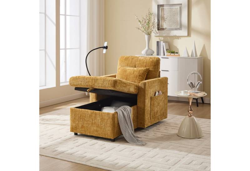 STILVORA Sofa Chaiselongue mit Handyständer,Einsitzer mit Stauraum,Kissen&Stautasche, Multifunktionales Faulenzersofa mit Handyständer, Stauraum & Chenille-Stoff, Komfortabler Einzelstuhl, für Wohnzimmer, Schlafzimmer & kleine Haushalte, bis 250 kg STILVORA Sofa Chaiselongue mit Handyständer,Einsitzer mit Stauraum,Kissen&Stautasche, Multifunktionales Faulenzersofa mit Handyständer, Stauraum & Chenille-Stoff, Komfortabler Einzelstuhl, für Wohnzimmer, Schlafzimmer & kleine Haushalte, bis 250 kg von STILVORA