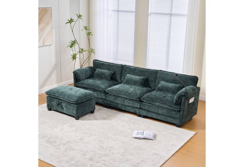 STILVORA Sofa mit Hockern&Seitentaschen,Modulares Sofa Relaxsofa mit USB&Handyhalter, inklusive USB-Anschluss, Seitentasche, Handyhalter und modularen Hockern, Loungesofa STILVORA Sofa mit Hockern&Seitentaschen,Modulares Sofa Relaxsofa mit USB&Handyhalter, inklusive USB-Anschluss, Seitentasche, Handyhalter und modularen Hockern, Loungesofa von STILVORA