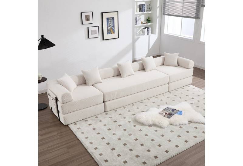STILVORA Sofa mit Seitentaschen,Klappsofa Relaxsofa frei kombinierbar,Corduroy, mit Stauraum und modularer Funktion, individuell kombinierbare Module von STILVORA