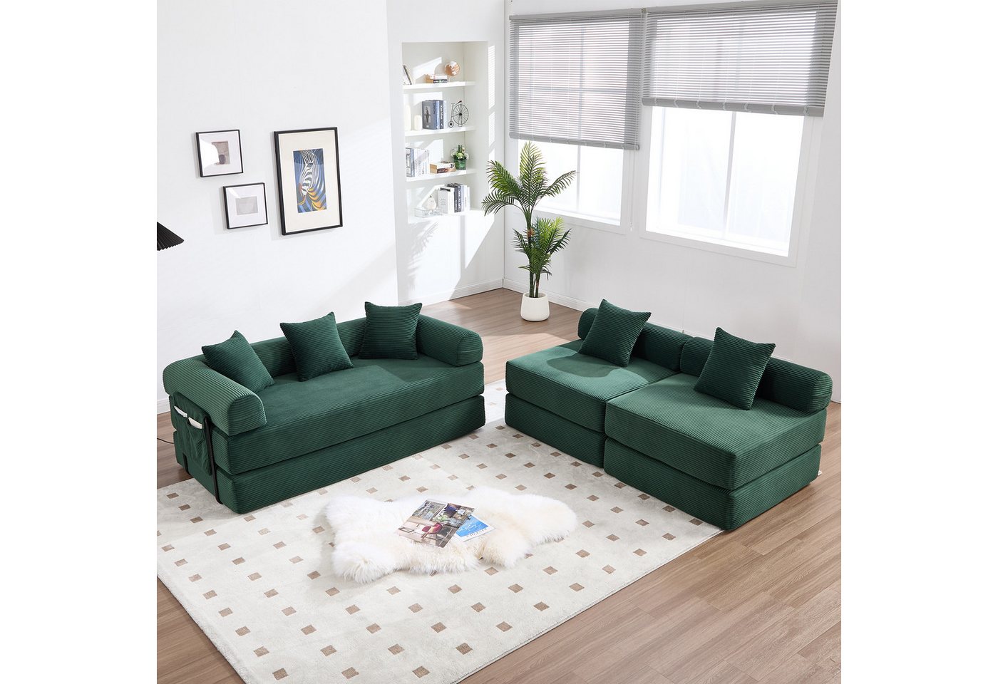 STILVORA Sofa mit Seitentaschen,Klappsofa Relaxsofa frei kombinierbar,Corduroy, mit Stauraum und modularer Funktion, individuell kombinierbare Module STILVORA Sofa mit Seitentaschen,Klappsofa Relaxsofa frei kombinierbar,Corduroy, mit Stauraum und modularer Funktion, individuell kombinierbare Module von STILVORA