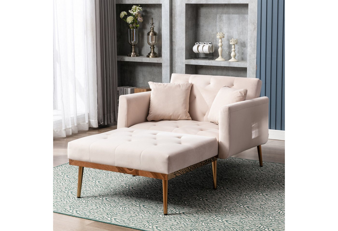 STILVORA Sofa mit bettfunktion,Relaxsessel mit liegefunktion,verstellbare Klappsofa, Verstellbarer Ruhesessel mit 3 Positionen, Komfortable Polsterung, Armlehnen und Kissen von STILVORA