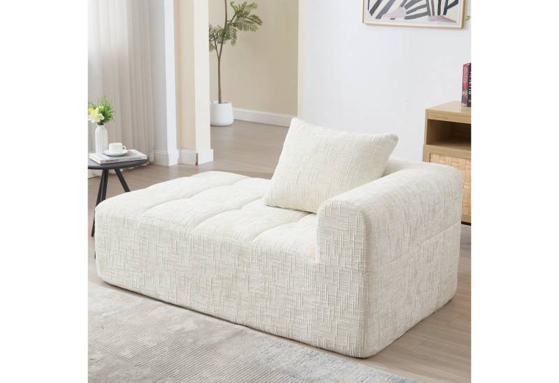 STILVORA Sofa mit bettfunktion,schlafsofa wohnzimmer,sofa 2 sitzer mit relaxfunktion, Komfortables Chaise-Lounge-Sofa ohne Zusammenbau, Kuscheliges Polstersofa mit Seitentaschen, Kissen & Wolkenähnlichem Sitzgefühl, Ideal für Wohnzimmer & Schlafzimmer, Perfekt für Entspannung & Nickerchen von STILVORA