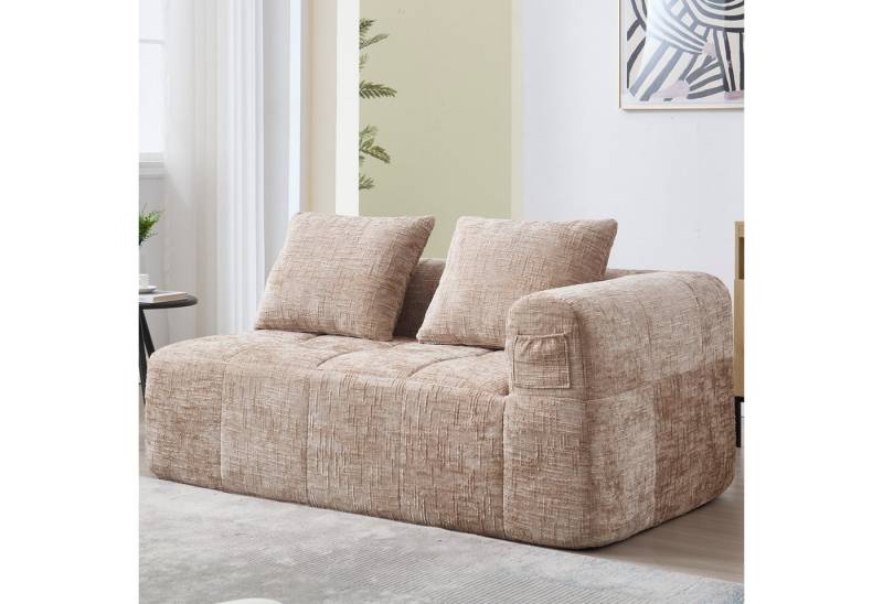 STILVORA Sofa mit bettfunktion,schlafsofa wohnzimmer,sofa 2 sitzer mit relaxfunktion, für 2 Personen, kein Zusammenbau erforderlich – Flauschiges Sofa mit Kissen, praktischen Seitentaschen, ideale Entspannung für Wohnzimmer & Schlafzimmer, perfekt für Entspannen & Mittagsschlaf, Perfekt für Entspannung & Nickerchen von STILVORA