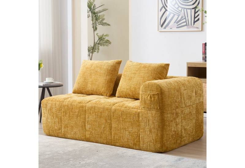 STILVORA Sofa mit bettfunktion,schlafsofa wohnzimmer,sofa 2 sitzer mit relaxfunktion, für 2 Personen, kein Zusammenbau erforderlich – Flauschiges Sofa mit Kissen, praktischen Seitentaschen, ideale Entspannung für Wohnzimmer & Schlafzimmer, perfekt für Entspannen & Mittagsschlaf, Perfekt für Entspannung & Nickerchen von STILVORA