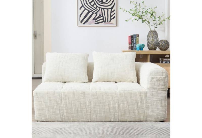 STILVORA Sofa mit bettfunktion,schlafsofa wohnzimmer,sofa 2 sitzer mit relaxfunktion, für 2 Personen, kein Zusammenbau erforderlich – Flauschiges Sofa mit Kissen, praktischen Seitentaschen, ideale Entspannung für Wohnzimmer & Schlafzimmer, perfekt für Entspannen & Mittagsschlaf, Perfekt für Entspannung & Nickerchen von STILVORA