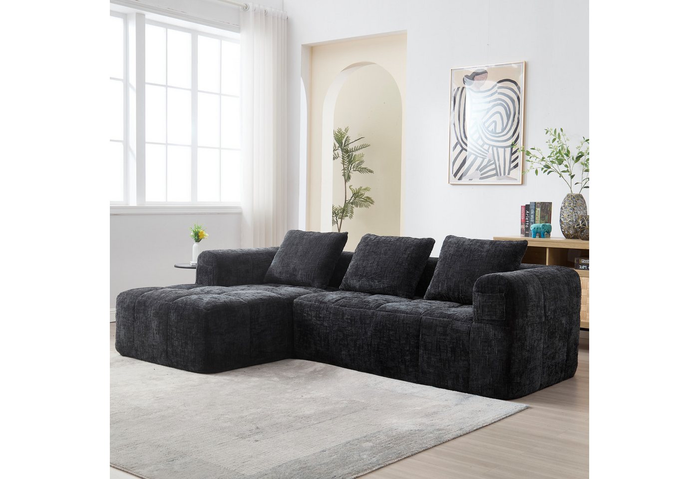 STILVORA Sofa mit bettfunktion,schlafsofas wohnzimmer,sofa l-form mit relaxfunktion, Perfekt für Entspannung & Nickerchen von STILVORA