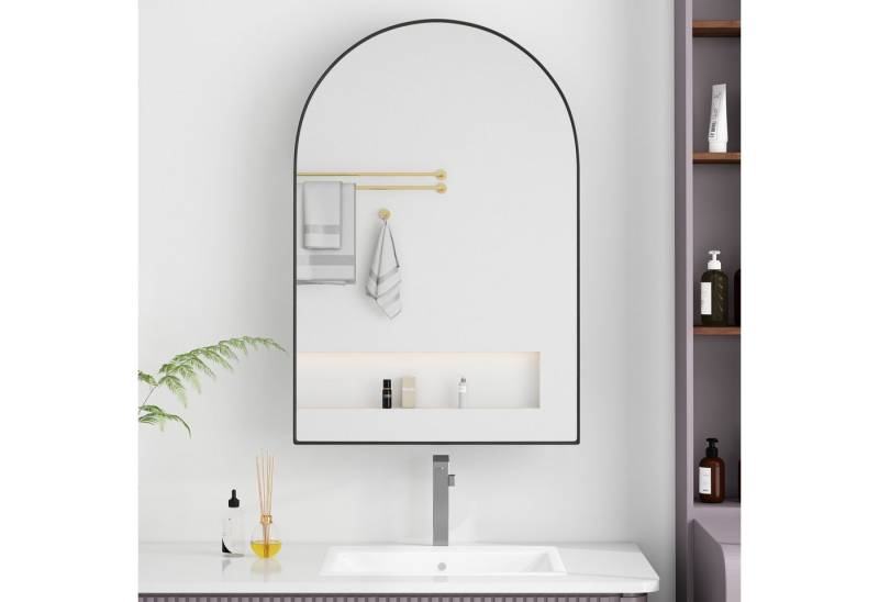 STILVORA Spiegelschrank Wandschrank mit Spiegel&verstellbaren Regalen,gewölbter Badschrank (Bogen-Spiegelschrank mit Metallrahmen & verstellbaren Regalen – Platzsparender Wandmontage- oder Einbauschrank, Langlebig, Nebelfrei und Stylisches Design) von STILVORA