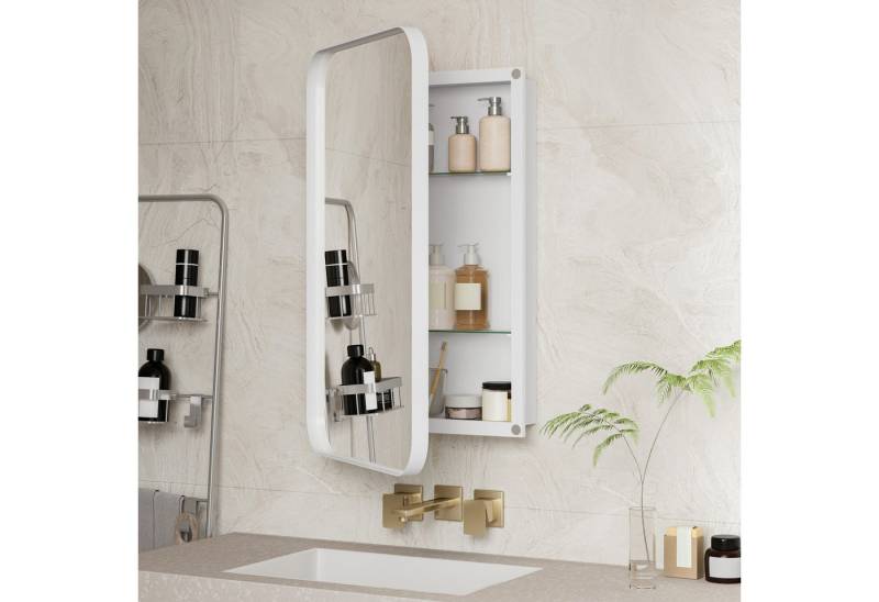 STILVORA Spiegelschrank mit Metallrahmen,Rectangle Bronzespiegel Badezimmerspiegel mit Regalen (mit Metallrahmen, Wand-Medikamentenschrank mit verstellbaren Böden & Stauraum) von STILVORA