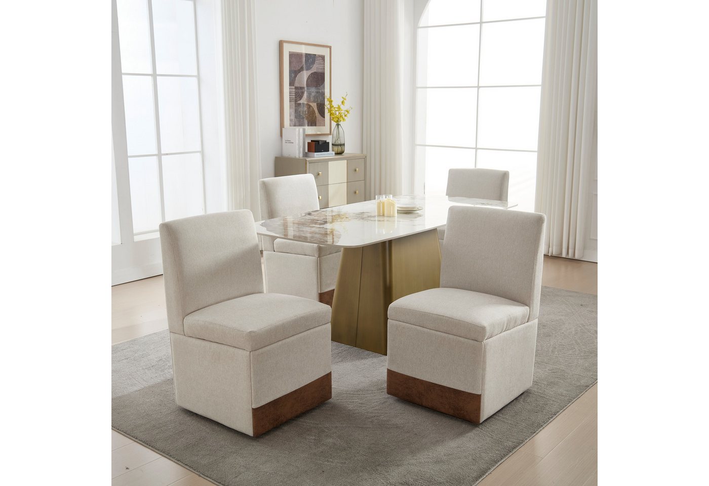 STILVORA Stuhl drehbar 2er set Hochzeitsstühle mit Rollen & Lagerung,Küchenstühle (Gepolsterte Esszimmerstühle 2er Set mit Rollen – Drehbare, komfortable Stühle für Esszimmer und Büro, versteckter Stauraum., 2 St) STILVORA Stuhl drehbar 2er set Hochzeitsstühle mit Rollen & Lagerung,Küchenstühle (Gepolsterte Esszimmerstühle 2er Set mit Rollen – Drehbare, komfortable Stühle für Esszimmer und Büro, versteckter Stauraum., 2 St) von STILVORA