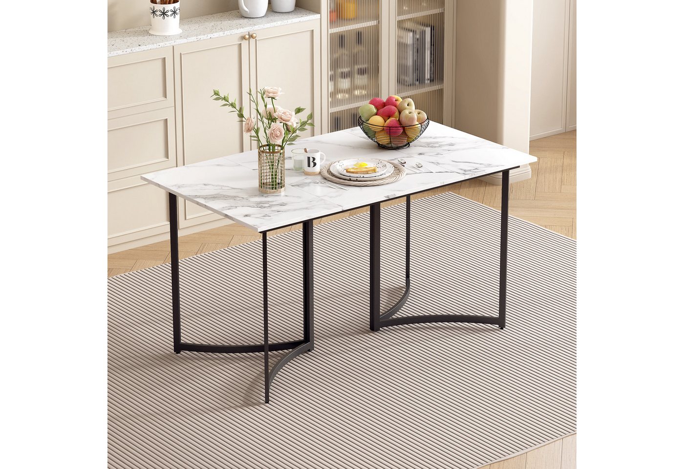 STILVORA Stuhl mit gebogenen-beinen,Beistelltisch Küchentisch mit verstellbare Füße (Moderner Esstisch mit Marmoroptik und gebogenen Tischbeinen, verstellbare Füße – 140 x 80 cm für Esszimmer und Küche, 1 St) STILVORA Stuhl mit gebogenen-beinen,Beistelltisch Küchentisch mit verstellbare Füße (Moderner Esstisch mit Marmoroptik und gebogenen Tischbeinen, verstellbare Füße – 140 x 80 cm für Esszimmer und Küche, 1 St) von STILVORA