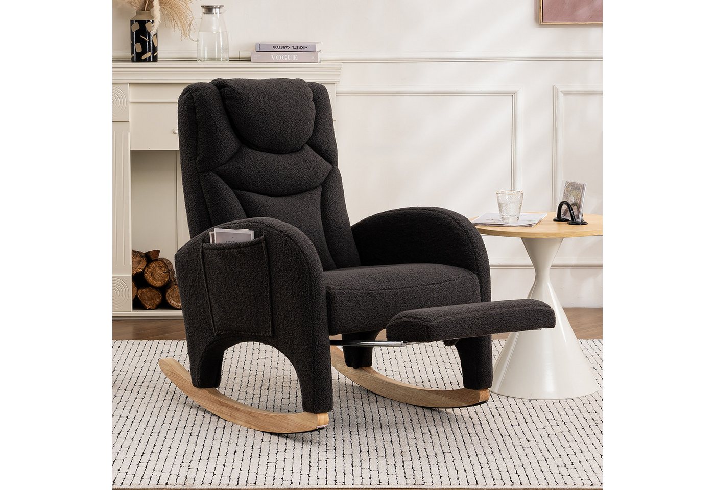 STILVORA Stuhl mit hocker Schaukelsessel mit Armlehne,Relaxsessel aus Teddy-Samt (Schaukelstuhl mit Armlehne & Kopfstütze, Kunstfell-Stoff, 110 kg Tragkraft, Ideal für Wohnzimmer und Schlafzimmer – Relaxsessel mit klappbarem Fußhocker für maximale Entspannung), mit Armlehnen STILVORA Stuhl mit hocker Schaukelsessel mit Armlehne,Relaxsessel aus Teddy-Samt (Schaukelstuhl mit Armlehne & Kopfstütze, Kunstfell-Stoff, 110 kg Tragkraft, Ideal für Wohnzimmer und Schlafzimmer – Relaxsessel mit klappbarem Fußhocker für maximale Entspannung), mit Armlehnen von STILVORA