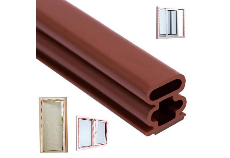 STILVORA Türdichtband 6m Zugluftstopper Fensterdichtung Türbodendichtung selbstklebend, (10mm x 10mm Flexibel Dichtung Türrahmen, 1-St., Wasserdicht Wärmedämmung Staubdichte Schalldämmung), für Spalten zwischen 7.5 und 9.5 mm Fenster Tür usw. von STILVORA