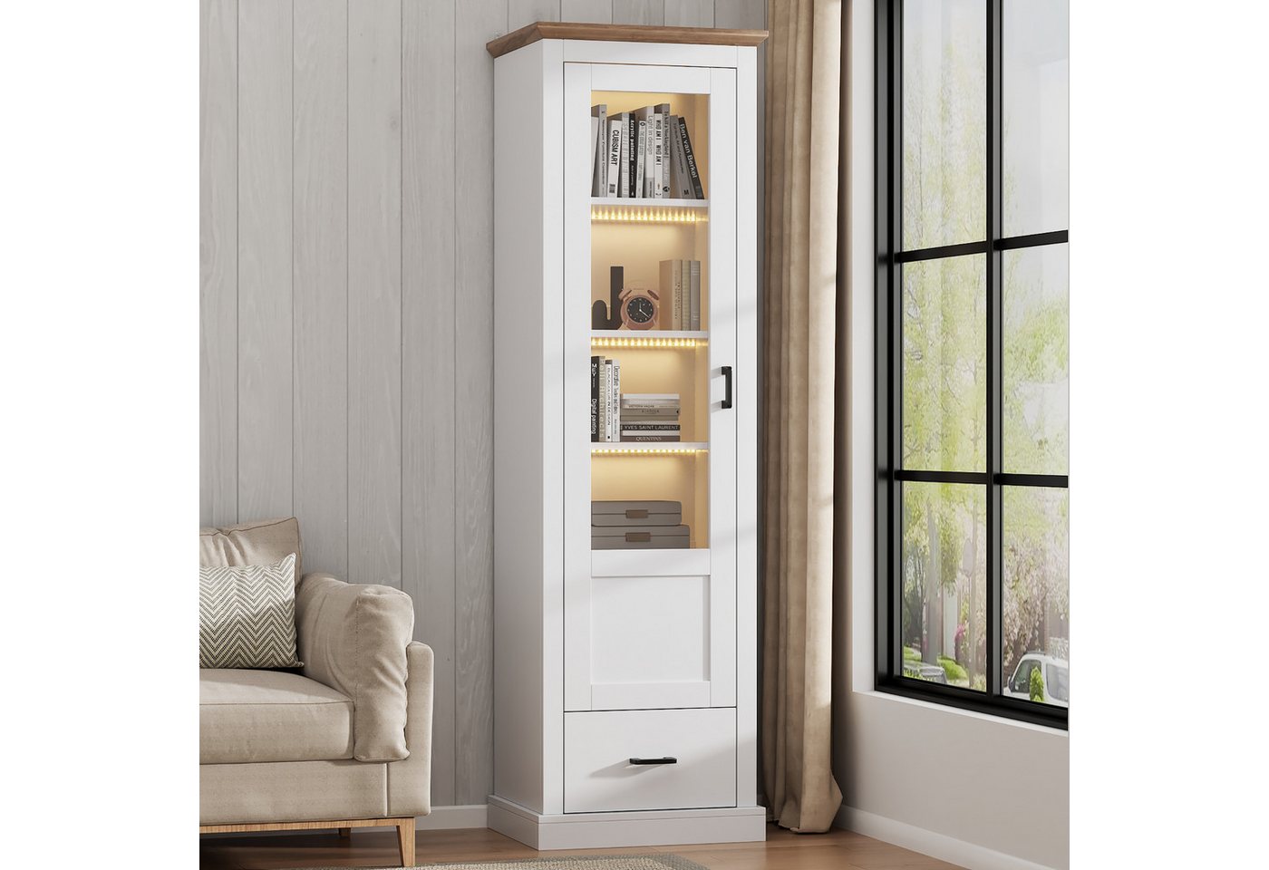 STILVORA Vitrine mit USB&LED,Glasvitrine Standvitrine mit Schublade,Highboard aus Acryl STILVORA Vitrine mit USB&LED,Glasvitrine Standvitrine mit Schublade,Highboard aus Acryl von STILVORA