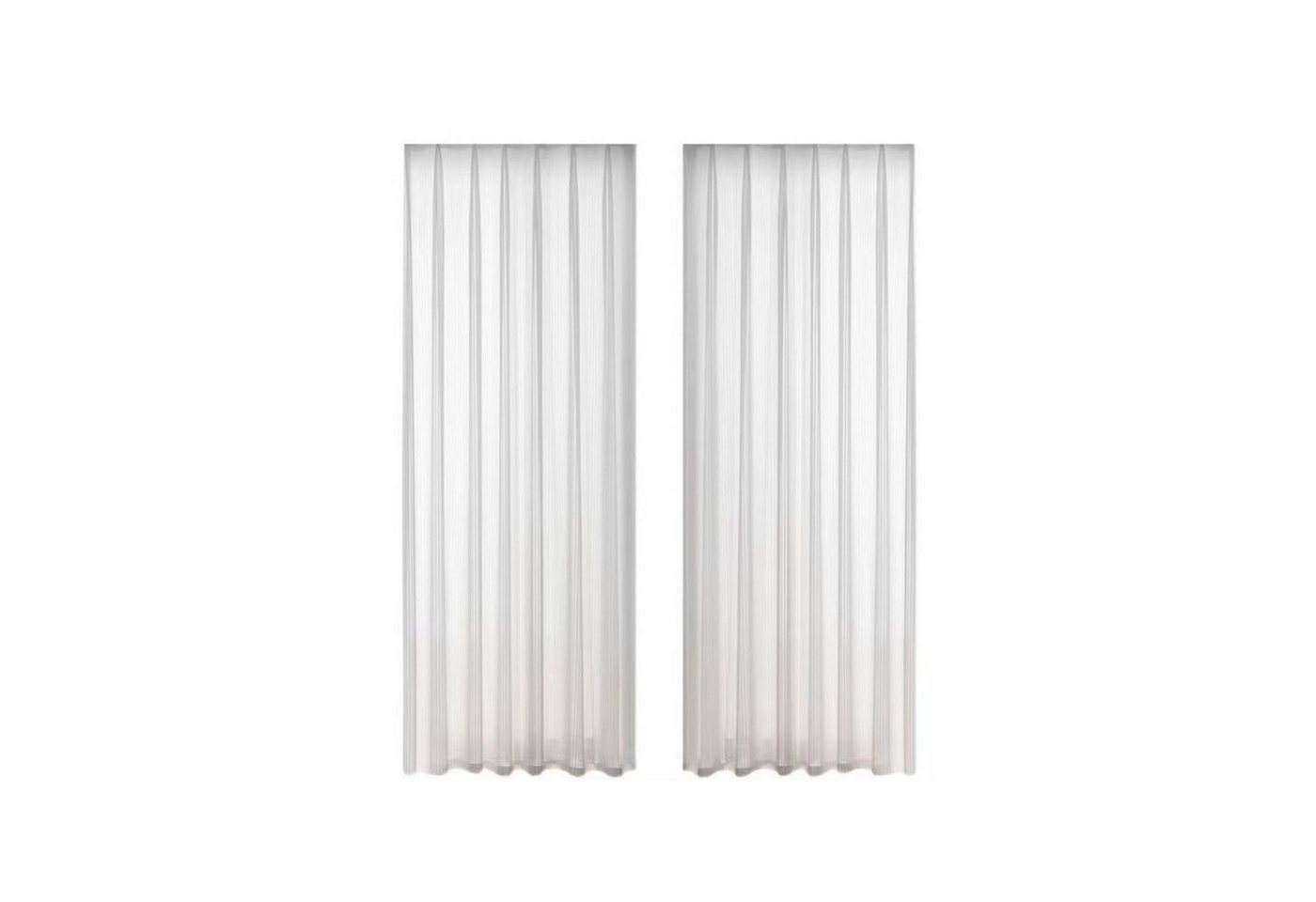 STILVORA Vorhang 2-er 140x145cm Vorhang mit Ösen transparent Gardinen Kräuselband, (2 St), halbtransparent, Polyesterfaser, 140x145 cm halbtransparent weiße Streifen Schlafzimmer Jalousien Tür von STILVORA