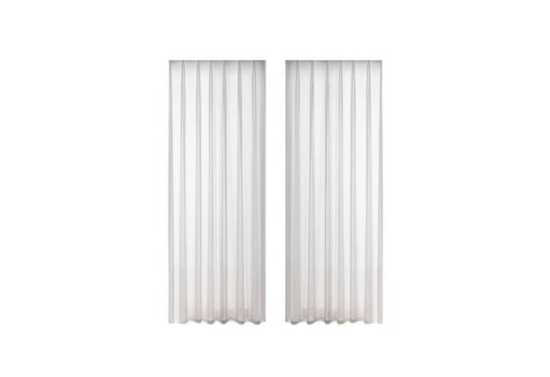 STILVORA Vorhang 2-er 140x145cm Vorhang mit Ösen transparent Gardinen Kräuselband, (2 St), halbtransparent, Polyesterfaser, 140x145 cm halbtransparent weiße Streifen Schlafzimmer Jalousien Tür von STILVORA