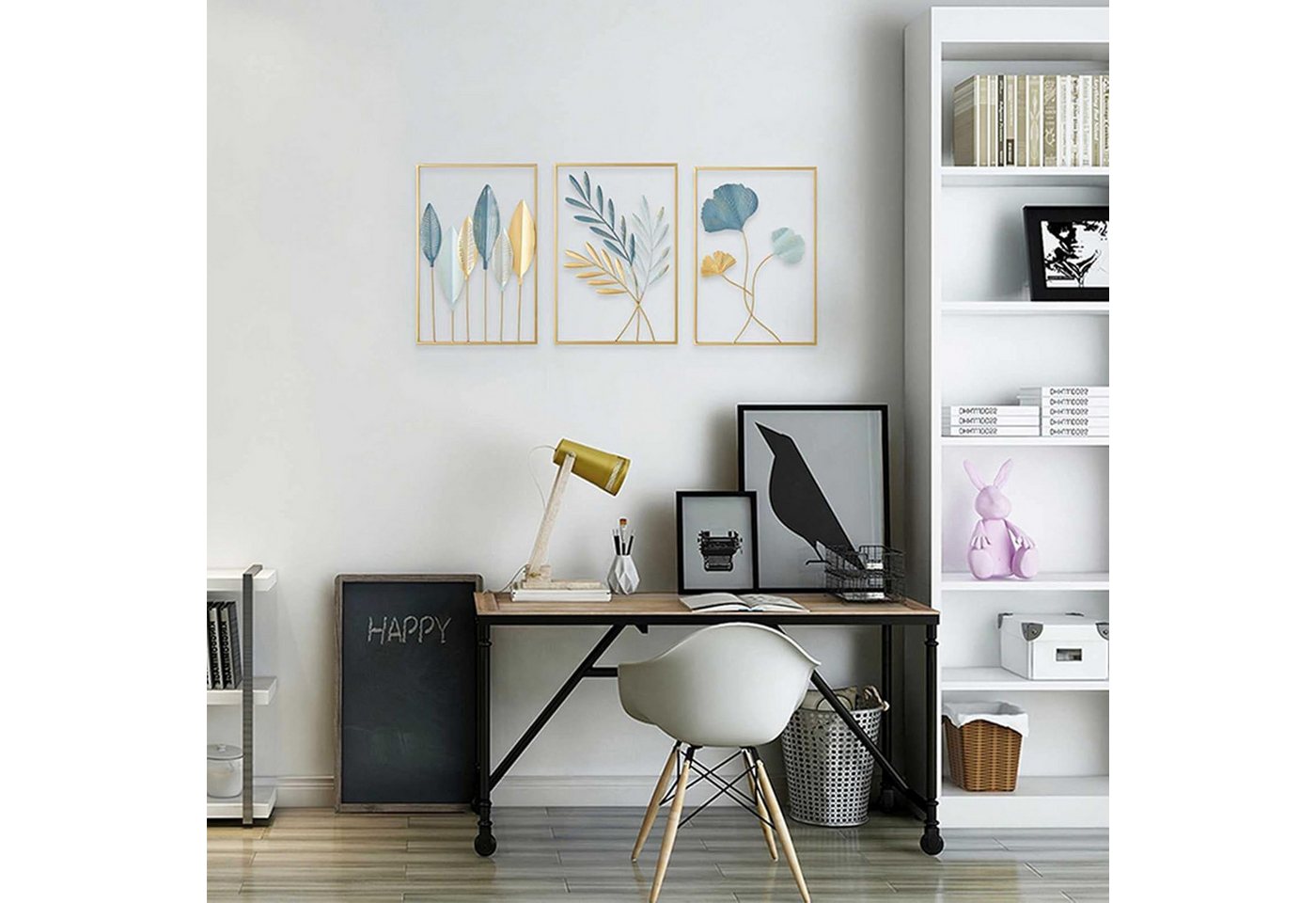 STILVORA Wanddekoobjekt 3er Wanddeko für Schlafzimmer & Wohnzimmer,Raumdekoration Metall (43x30 cm Moderne Wandkunst Dekorative Pflanze, 3 St., Blätter Wanddekoration Geschenk Ornament Wandbehang Blatt Kunst Hängen), für Dekorationen Haus Wohnzimmer Esszimmer Schlafzimmer Küche Korridor STILVORA Wanddekoobjekt 3er Wanddeko für Schlafzimmer & Wohnzimmer,Raumdekoration Metall (43x30 cm Moderne Wandkunst Dekorative Pflanze, 3 St., Blätter Wanddekoration Geschenk Ornament Wandbehang Blatt Kunst Hängen), für Dekorationen Haus Wohnzimmer Esszimmer Schlafzimmer Küche Korridor von STILVORA