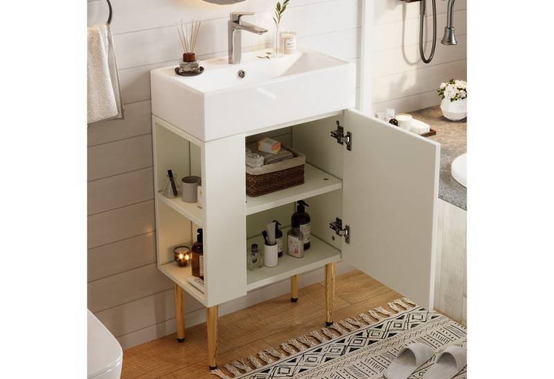 STILVORA Waschbeckenunterschrank mit Waschbecken,Badezimmerschrank Waschtischunterschrank mit Stauraum von STILVORA