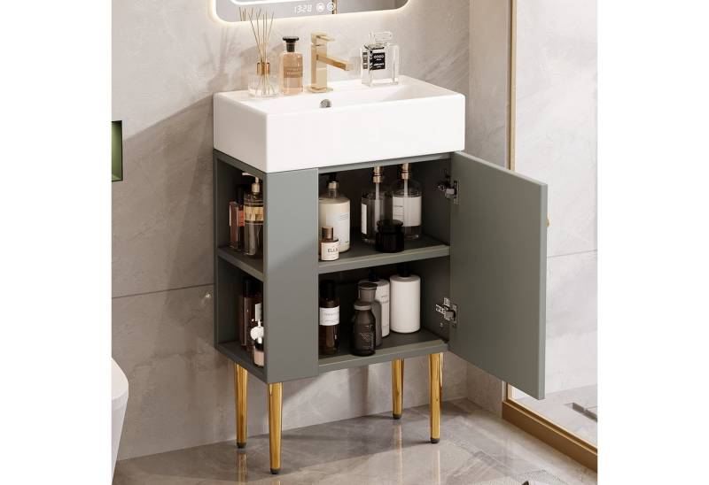 STILVORA Waschbeckenunterschrank mit Waschbecken,Badezimmerschrank Waschtischunterschrank mit Stauraum von STILVORA