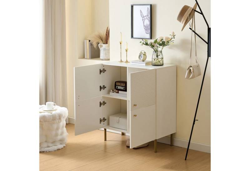 STILVORA Wohnzimmer-Set mit Regale,Aufbewahrungsschrank Beistellschrank mit Eisenbeinen, (1-St) von STILVORA