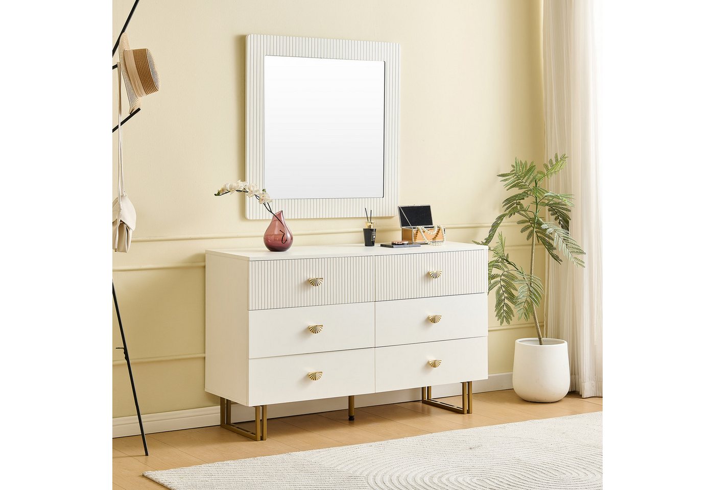 STILVORA Wohnzimmer-Set mit Spiegel&Sideboard,Wohnzimmer-Set Kommode für Flur&Schlafzimmer, (2-St) von STILVORA