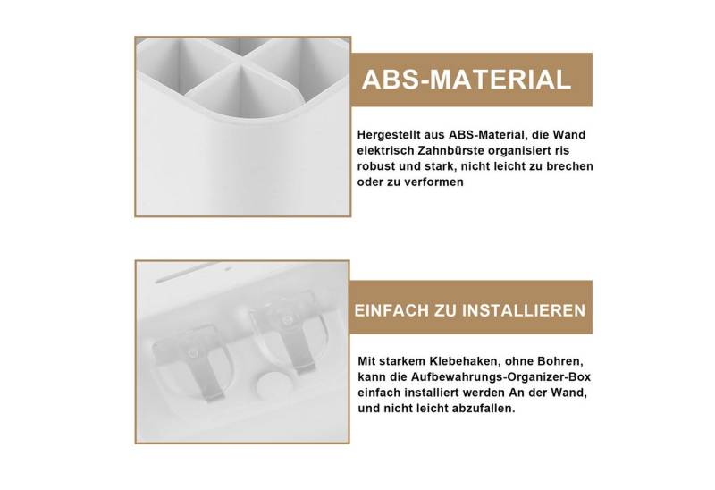 STILVORA Zahnbürstenhalter Zahnbürstenhalter Zahnputzbecher Zahnpasta Halter mit mehreren Fächern, (Wand montiert abnehmbarer Zahnbürsten Organizer Ohne Bohren, Aufbewahrung 6 Zahnbürstenkopf und 4 Zahnbürstenfächer), für Bäder und alle Arten von Zahnpasta und Zahnbürste STILVORA Zahnbürstenhalter Zahnbürstenhalter Zahnputzbecher Zahnpasta Halter mit mehreren Fächern, (Wand montiert abnehmbarer Zahnbürsten Organizer Ohne Bohren, Aufbewahrung 6 Zahnbürstenkopf und 4 Zahnbürstenfächer), für Bäder und alle Arten von Zahnpasta und Zahnbürste von STILVORA