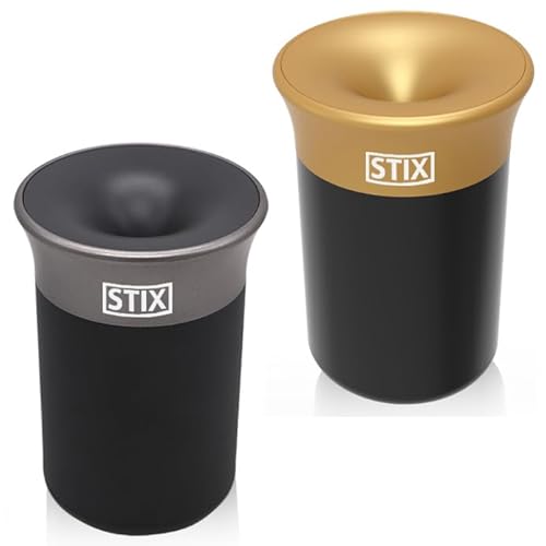 STIX-Becher Auto Aschenbecher (2er SET) kompatibel mit IQOS Iluma Prime One Terea, Duo 3 Heets, GLO Neo Tabak Sticks - gold + grau von STIX