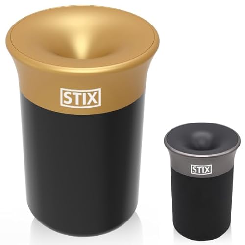 STIX-Becher Auto Aschenbecher (erhältlich in 2 Farben) kompatibel mit IQOS Iluma Prime One Terea, Duo 3 Heets, GLO Neo Tabak Sticks - schwarz/gold von STIX
