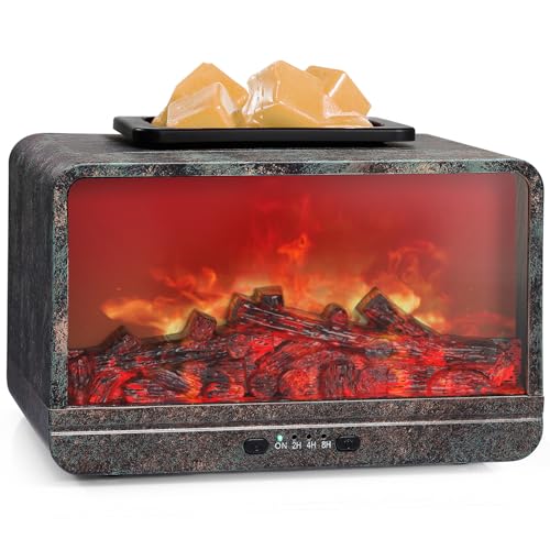 Duftlampe Elektrisch für Wachs | Kamin Elektrische Duftlampe | Aromalampe | Raumduft Diffuser | 3D Flammeneffekt Nachtlicht | Aroma Diffuser | Duftwachs Ölbrenner von STLOVe