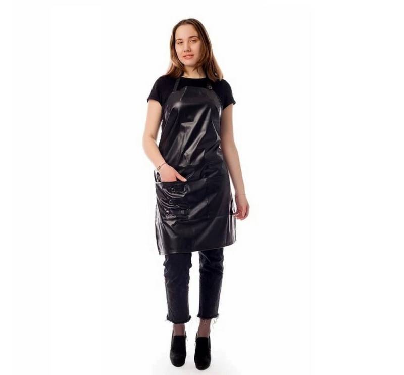 STM Company Kittelschürze Lederschürze, Friseurschürze Skin, (mit Taschen, Schürze, Damenschürze), Arbeitskleidung & Berufsbekleidung von STM Company