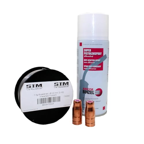 STM Der Schweißerladen Set Fülldraht 1 kg 0,9 mm D100 + 2x Fülldraht Gasdüse + 1x Pistolenspray von STM Der Meisterladen