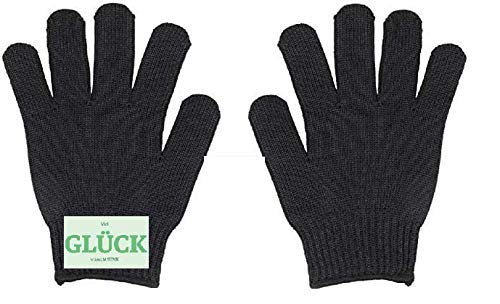 # 1 Paar (2 Stück) Praktischer Filetierhandschuh set, Fleischerhandschuh, Schnittschutz-Handschuh one size schwarz + gratis Glück Aufkleber von STMK