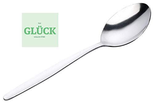 24 STÜCK schlicht KAFFEELÖFFEL TEELÖFFEL Edelstahl Kaffee LÖFFEL Coffee Spoon EIERLÖFFEL + gratis Glück Aufkleber von STMK