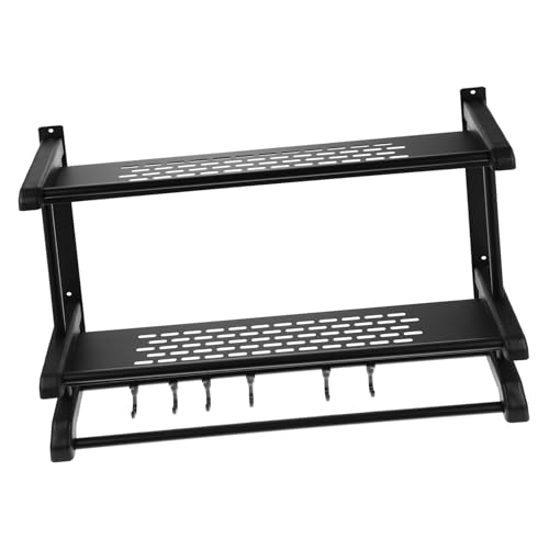 STOBAZA 1 Satz Wandmontierter Badezimmerregal aus Bohrfreie Handtuchhalterung Multifunktionale Ablage für Bad und Küche und Installieren von STOBAZA