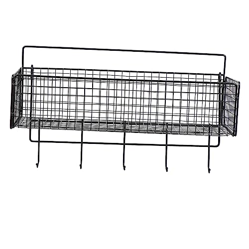 STOBAZA Wandregal Mit Haken Metall Schwarz Nagelfrei Badezimmerregal Organizer Für Küche Und Bad von STOBAZA