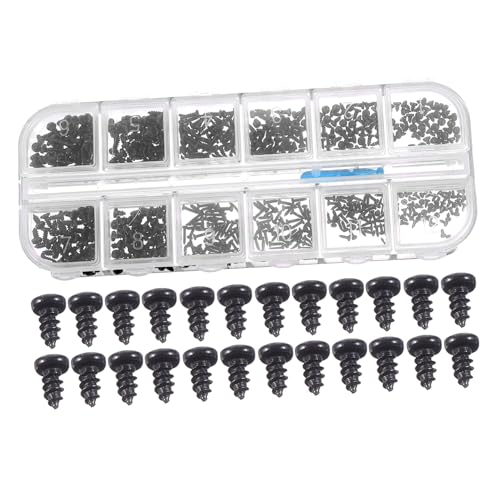 STOBAZA 1 Schachtel Selfbohrschrauben Kohlenstoffstahl Schwarz Pa Kreuzkopf Rundkopf Selbstschneidend Blechschrauben Metallarbeiten DIY Schrauben Kit mit Aufbewahrungsbox Vielseitig und von STOBAZA