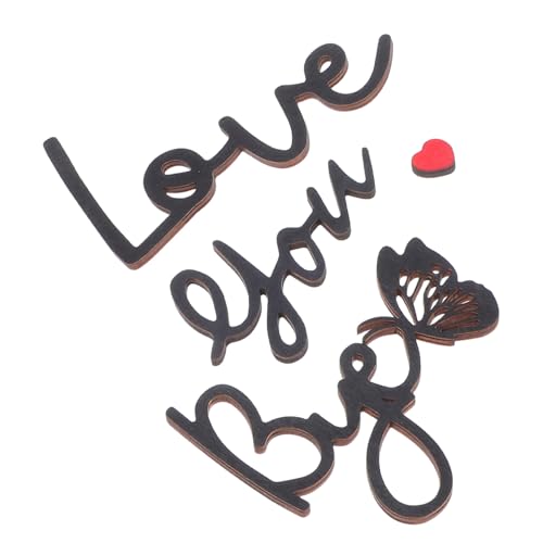 STOBAZA Love You Schild Holz Wandkunst Bauernhaus Handgeschnitztes Holz Wortschild von STOBAZA