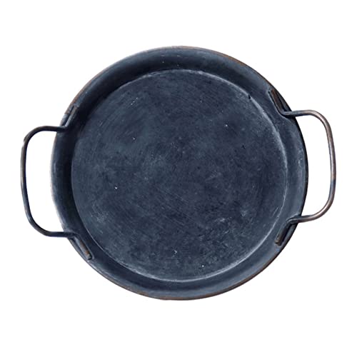 STOBAZA 1 Stück Servierplatte Silber mit Griff Vintage Dekotablett für Früchte und Snacks für Wohnzimmer Restaurant Reinigen und Wiederverwendbar von STOBAZA