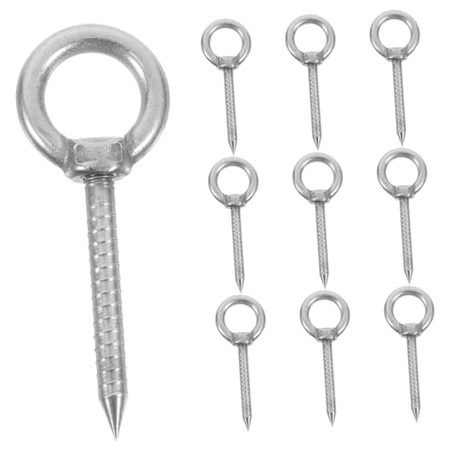 STOBAZA 10 Stück Edelstahl Einschraubhaken mit Rundring Vielseitige Decken Wandhaken für Pflanzenaufhängung Langlebige Selbstschneidende Ösenschrauben für Küche Büro und Garten von STOBAZA