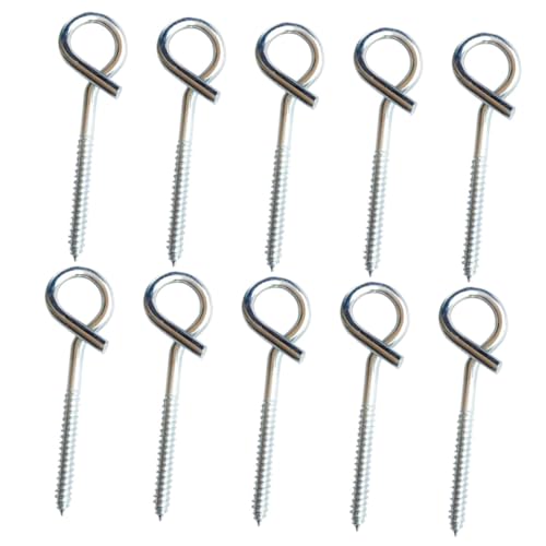STOBAZA 10 Stück Edelstahl Schraubhaken Ringschrauben Rostfrei Deckenhaken Vielseitig Einsetzbar für Haushalt DIY Schmuckaufhängung Holzkunstwerke von STOBAZA