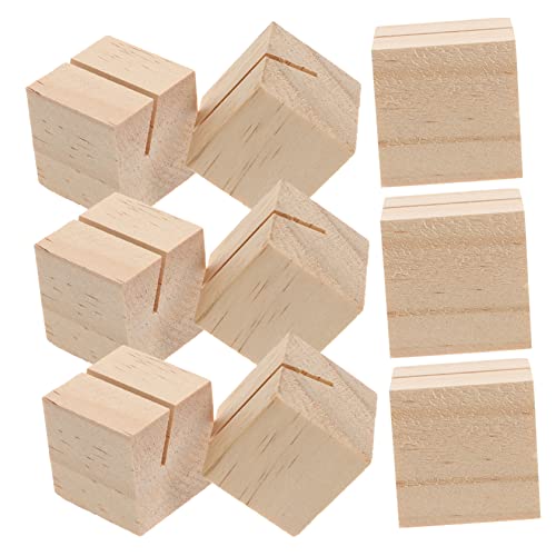 STOBAZA 10 Stück Holz Tischkartenhalter für Hochzeiten und Partys Quadratische Fotoständer für Menükarten Visitenkarten und Tischnummern Einzigartiges Design für Kreative Dekoration von STOBAZA