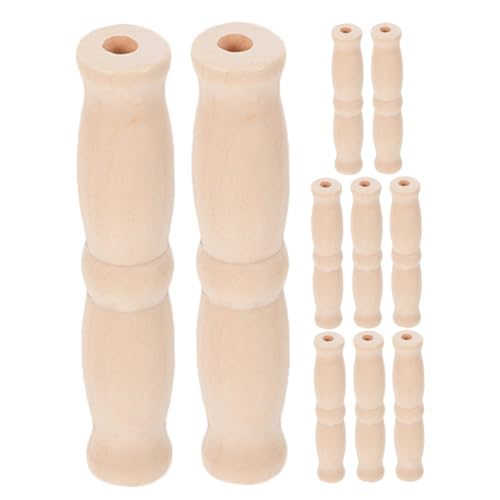 STOBAZA 10 Stück Holzgriff für Eimer Robuster Tragegriff aus Holz für Wassereimer und Metallbehälter Ergonomisch Sicherer Korbgriff für Haushalt Outdoor Picknick von STOBAZA