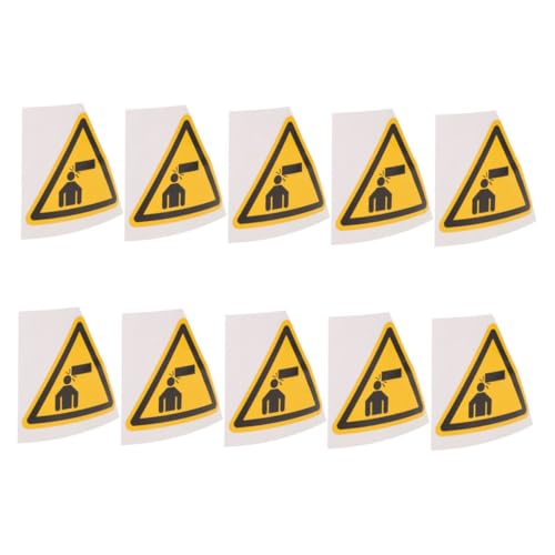 STOBAZA 10 Stück Selbstklebende PVC Warnaufkleber Teiliges Dreieckige Sicherheitszeichen Achten Sie Ihren Kopf Hinweis Für Industrie Maschinen Niedrige Decke Schutz von STOBAZA