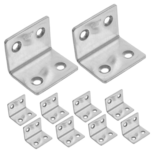 STOBAZA 10 Stück Teiliges Edelstahl Winkelverbinder Schwerlast Winkelhalter für Regalbefestigung Stabile Montage Wiederverwendbar Geeignet für Holz Metall Kunststoff Einfache DIY von STOBAZA
