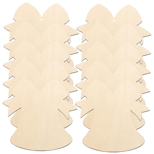 STOBAZA 10 Stück Teiliges Holz Weihnachtsanhänger zum Bemalen Unlackierte Christbaumschmuck Holzscheiben DIY Weihnachtsdeko Bastelset für Kreative Glatte Holzflächen für von STOBAZA