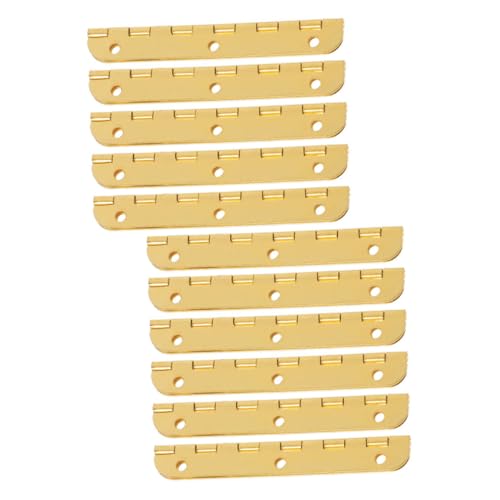 STOBAZA 10 Stück Teiliges Mini Klavierband Scharnier Rundkanten Miniatur Scharniere für Holzkisten Schmuckboxen Langlebig Verschleißfest Vielseitig für DIY Holzprojekte von STOBAZA