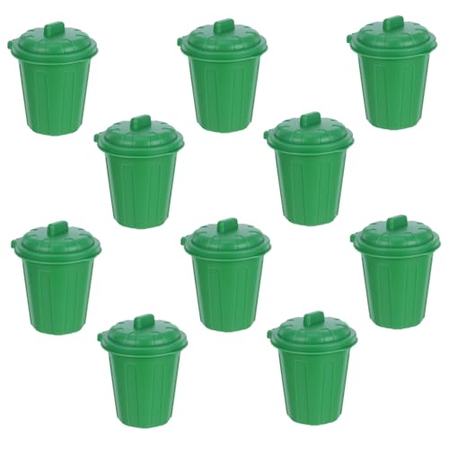 STOBAZA 10 Stück Teiliges Mini-mülleimer Grün mit Deckel Kompakter Desktop-abfalleimer und Stiftehalter Multifunktionaler Organizer für Büro Schule Partydeko und Schreibtischordnung von STOBAZA