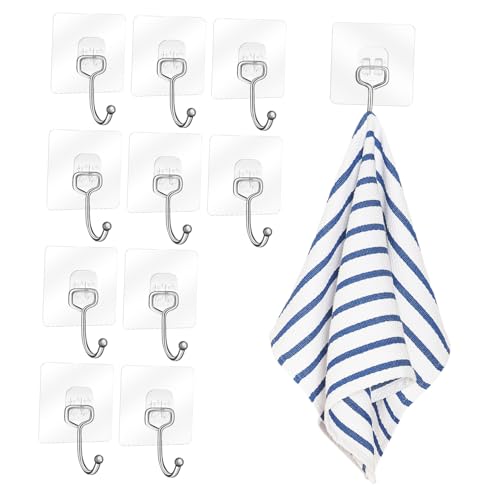 STOBAZA 10 Stück Teiliges Transparente Klebehaken Stark Haftende Wandhaken Ohne Bohren Schwerlast Haken Für Bad Küche Glas Fliesen Einfache Montage Kratzfreie Befestigung Vielseitig STOBAZA 10 Stück Teiliges Transparente Klebehaken Stark Haftende Wandhaken Ohne Bohren Schwerlast Haken Für Bad Küche Glas Fliesen Einfache Montage Kratzfreie Befestigung Vielseitig von STOBAZA