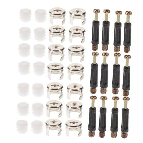 STOBAZA 100 Sätze Möbelverbinder Cam Fitting mit Vorinstallierten Dübeln und Verzinkten Exzentermuttern aus Nylon und Zinklegierung für Stabile Möbelverbindungen bei Schränken von STOBAZA