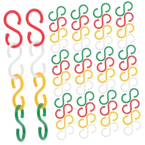 STOBAZA 100 Stück Kunststoff S haken in Rot Weiß Grün Gelb Robuste Vielseitige Aufhängehaken für Supermarktregale Snacks Lichterketten und Pflanzen Einfache Montage Langlebig und STOBAZA 100 Stück Kunststoff S haken in Rot Weiß Grün Gelb Robuste Vielseitige Aufhängehaken für Supermarktregale Snacks Lichterketten und Pflanzen Einfache Montage Langlebig und von STOBAZA